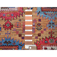 Load image into Gallery viewer, 6&#39;x8&#39;6&quot; Tawny Brown, Afghan Ersari With Turkish Knot, Caucasian Design Revival, Ancient Bird Figurines, Vegetable Dyes, Hand Knotted, 100% Wool, Oriental Rug FWR3474
