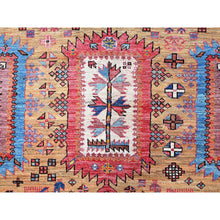 Load image into Gallery viewer, 6&#39;x8&#39;6&quot; Tawny Brown, Afghan Ersari With Turkish Knot, Caucasian Design Revival, Ancient Bird Figurines, Vegetable Dyes, Hand Knotted, 100% Wool, Oriental Rug FWR3474