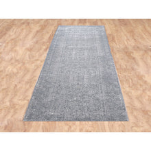 Load image into Gallery viewer, 2&#39;5&quot;x12&#39;2&quot; Gray Fine Jacquard Hand Loomed Modern Wool And Art Silk Runner Oriental Rug FWR348006