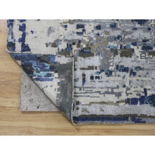 Load image into Gallery viewer, 9&#39;9&quot;x&#39;13&#39;9&quot; Blue Abstract Design Wool And Silk Hand Knotted Oriental Rug FWR348084