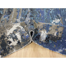 Load image into Gallery viewer, 9&#39;9&quot;x&#39;13&#39;9&quot; Blue Abstract Design Wool And Silk Hand Knotted Oriental Rug FWR348084