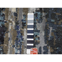 Load image into Gallery viewer, 9&#39;9&quot;x&#39;13&#39;9&quot; Blue Abstract Design Wool And Silk Hand Knotted Oriental Rug FWR348084