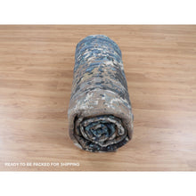 Load image into Gallery viewer, 9&#39;9&quot;x&#39;13&#39;9&quot; Blue Abstract Design Wool And Silk Hand Knotted Oriental Rug FWR348084