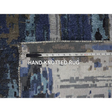 Load image into Gallery viewer, 9&#39;9&quot;x&#39;13&#39;9&quot; Blue Abstract Design Wool And Silk Hand Knotted Oriental Rug FWR348084