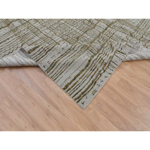 9'x11'7" Gray Fine Jacquard Modern Wool And Art Silk Hand Loomed Oriental Rug FWR348120