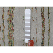 Load image into Gallery viewer, 9&#39;x11&#39;7&quot; Gray Fine Jacquard Modern Wool And Art Silk Hand Loomed Oriental Rug FWR348120