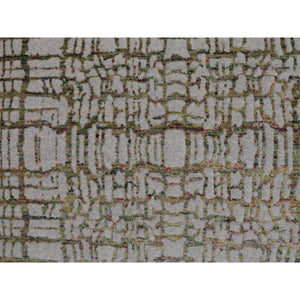 9'x11'7" Gray Fine Jacquard Modern Wool And Art Silk Hand Loomed Oriental Rug FWR348120