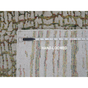 9'x11'7" Gray Fine Jacquard Modern Wool And Art Silk Hand Loomed Oriental Rug FWR348120
