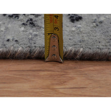 Load image into Gallery viewer, 2&#39;10&quot;x8&#39; Gray Broken Persian Erased Design Runner Silk With Textured Wool Hand Knotted Oriental Rug FWR348132