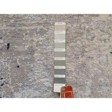 Load image into Gallery viewer, 7&#39;9&quot;x10&#39;3&quot; Abstract Design With Soft Blues Wool And Silk Hand Knotted Oriental Rug FWR348156