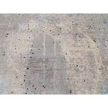 Load image into Gallery viewer, 7&#39;9&quot;x10&#39;3&quot; Abstract Design With Soft Blues Wool And Silk Hand Knotted Oriental Rug FWR348156