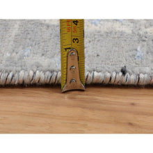 Load image into Gallery viewer, 7&#39;9&quot;x10&#39;3&quot; Abstract Design With Soft Blues Wool And Silk Hand Knotted Oriental Rug FWR348156