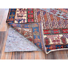 Load image into Gallery viewer, 6&#39;1&quot;x8&#39;4&quot; Dusk Purple, Afghan Ersari With Turkish Knot, Caucasian Design Revival, Ancient Bird Figurines, Vegetable Dyes, Hand Knotted, Soft And Velvety Wool, Oriental Rug FWR3480