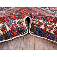 Load image into Gallery viewer, 6&#39;1&quot;x8&#39;4&quot; Dusk Purple, Afghan Ersari With Turkish Knot, Caucasian Design Revival, Ancient Bird Figurines, Vegetable Dyes, Hand Knotted, Soft And Velvety Wool, Oriental Rug FWR3480
