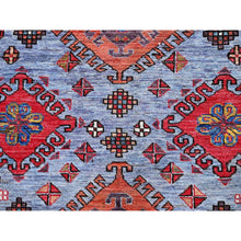 Load image into Gallery viewer, 6&#39;1&quot;x8&#39;4&quot; Dusk Purple, Afghan Ersari With Turkish Knot, Caucasian Design Revival, Ancient Bird Figurines, Vegetable Dyes, Hand Knotted, Soft And Velvety Wool, Oriental Rug FWR3480