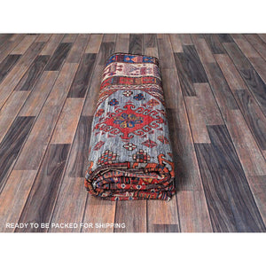 6'1"x8'4" Dusk Purple, Afghan Ersari With Turkish Knot, Caucasian Design Revival, Ancient Bird Figurines, Vegetable Dyes, Hand Knotted, Soft And Velvety Wool, Oriental Rug FWR3480