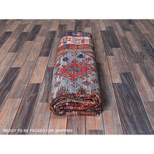 Load image into Gallery viewer, 6&#39;1&quot;x8&#39;4&quot; Dusk Purple, Afghan Ersari With Turkish Knot, Caucasian Design Revival, Ancient Bird Figurines, Vegetable Dyes, Hand Knotted, Soft And Velvety Wool, Oriental Rug FWR3480