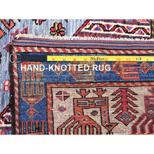 Load image into Gallery viewer, 6&#39;1&quot;x8&#39;4&quot; Dusk Purple, Afghan Ersari With Turkish Knot, Caucasian Design Revival, Ancient Bird Figurines, Vegetable Dyes, Hand Knotted, Soft And Velvety Wool, Oriental Rug FWR3480