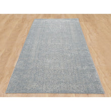 Load image into Gallery viewer, 2&#39;5&quot;x10&#39;2&quot; Gray Fine Jacquard Hand Loomed Modern Wool And Art Silk Runner Oriental Rug FWR348630