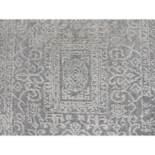 Load image into Gallery viewer, 2&#39;5&quot;x10&#39;2&quot; Gray Fine Jacquard Hand Loomed Modern Wool And Art Silk Runner Oriental Rug FWR348630