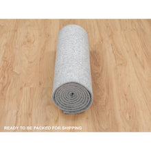 Load image into Gallery viewer, 2&#39;5&quot;x10&#39;2&quot; Gray Fine Jacquard Hand Loomed Modern Wool And Art Silk Runner Oriental Rug FWR348630