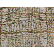 Load image into Gallery viewer, 2&#39;6&quot;x11&#39;9&quot; Gray Fine Jacquard Modern Wool And Art Silk Runner Hand Loomed Oriental Rug FWR348690