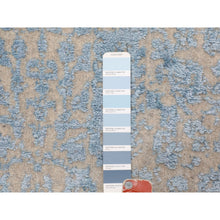 Load image into Gallery viewer, 2&#39;5&quot;x8&#39; Blue Fine Broken Cypress Tree Design Wool And Art Silk Runner Thick Hand Loomed Oriental Rug FWR348696