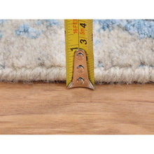 Load image into Gallery viewer, 2&#39;5&quot;x8&#39; Blue Fine Broken Cypress Tree Design Wool And Art Silk Runner Thick Hand Loomed Oriental Rug FWR348696