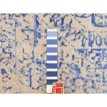 Load image into Gallery viewer, 8&#39;x8&#39; Blue Wool and Silk Mamluk Design Jacquard Hand Loomed Round Oriental Rug FWR348708