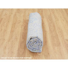 Load image into Gallery viewer, 8&#39;x8&#39; Blue Wool And Silk Mamluk Design Jacquard Hand Loomed Round Oriental Rug FWR348708