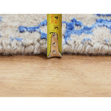 Load image into Gallery viewer, 8&#39;x8&#39; Blue Wool And Silk Mamluk Design Jacquard Hand Loomed Round Oriental Rug FWR348708