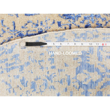 Load image into Gallery viewer, 8&#39;x8&#39; Blue Wool And Silk Mamluk Design Jacquard Hand Loomed Round Oriental Rug FWR348708