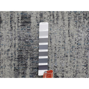 5'9"x5'9" Gray Fine Jacquard Hand Loomed Modern Round Wool And Art Silk Oriental Rug FWR348732