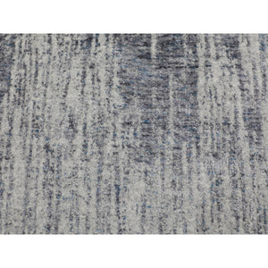 5'9"x5'9" Gray Fine Jacquard Hand Loomed Modern Round Wool And Art Silk Oriental Rug FWR348732