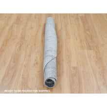 Load image into Gallery viewer, 5&#39;9&quot;x5&#39;9&quot; Gray Fine Jacquard Hand Loomed Modern Round Wool And Art Silk Oriental Rug FWR348732