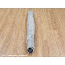 Load image into Gallery viewer, 5&#39;9&quot;x5&#39;9&quot; Gray Fine Jacquard Hand Loomed Modern Wool And Art Silk Round Oriental Rug FWR348744