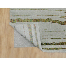Load image into Gallery viewer, 11&#39;9&quot;x14&#39;8&quot; Oversized Green Fine Jacquard Hand Loomed Modern Wool And Art Silk Oriental Rug FWR348756