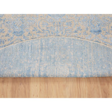 Load image into Gallery viewer, 5&#39;9&quot;x5&#39;9&quot; Blue Jacquard Hand Loomed Wool And Art Silk Pomegranate Design Round Oriental Rug FWR348774