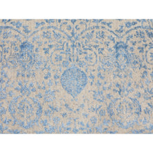Load image into Gallery viewer, 5&#39;9&quot;x5&#39;9&quot; Blue Jacquard Hand Loomed Wool And Art Silk Pomegranate Design Round Oriental Rug FWR348774