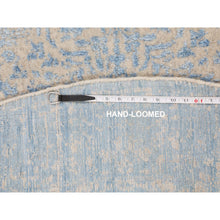 Load image into Gallery viewer, 5&#39;9&quot;x5&#39;9&quot; Blue Jacquard Hand Loomed Wool And Art Silk Pomegranate Design Round Oriental Rug FWR348774