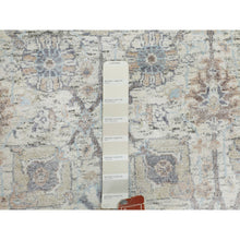Load image into Gallery viewer, 2&#39;6&quot;x6&#39;2&quot; Ivory Silk With Textured Wool Tabriz Runner Hand Knotted Oriental Rug FWR348858