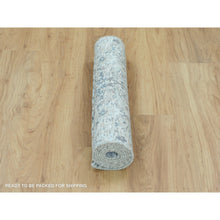 Load image into Gallery viewer, 2&#39;6&quot;x6&#39;2&quot; Ivory Silk With Textured Wool Tabriz Runner Hand Knotted Oriental Rug FWR348858
