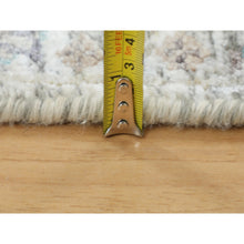 Load image into Gallery viewer, 2&#39;6&quot;x6&#39;2&quot; Ivory Silk With Textured Wool Tabriz Runner Hand Knotted Oriental Rug FWR348858