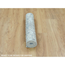 Load image into Gallery viewer, 2&#39;6&quot;x6&#39;2&quot; Ivory Silk With Textured Wool Tabriz Runner Hand Knotted Oriental Rug FWR348900