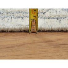 Load image into Gallery viewer, 10&#39;x10&#39; Round Ivory Silk With Textured Wool Tabriz Hand Knotted Oriental Rug FWR348990