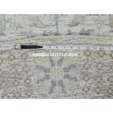 Load image into Gallery viewer, 10&#39;x10&#39; Round Ivory Silk With Textured Wool Tabriz Hand Knotted Oriental Rug FWR348990