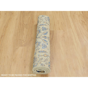 2'1"x3' Cypress Tree Design Silk With Textured Wool Hand Knotted Oriental Rug FWR349062