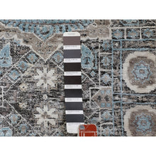Load image into Gallery viewer, 2&#39;8&quot;x6&#39;1&quot; Silk With Textured Wool Hi-low Pile Mamluk Design Runner Hand Knotted Oriental Rug FWR349086