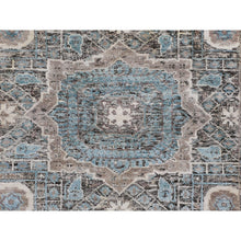 Load image into Gallery viewer, 2&#39;8&quot;x6&#39;1&quot; Silk With Textured Wool Hi-low Pile Mamluk Design Runner Hand Knotted Oriental Rug FWR349086