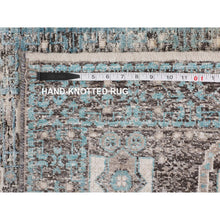 Load image into Gallery viewer, 3&#39;1&quot;x5&#39; Silk With Textured Wool Hi-low Pile Mamluk Design Runner Hand Knotted Oriental Rug FWR349170